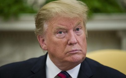President Donald Trump pauses while speaking during a meeting with Slovak Prime Minister Peter Pellegrini in the Oval Office of the White House, Friday, May 3, 2019, in Washington. (AP Photo/Alex Brandon)