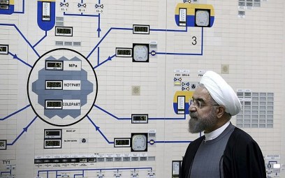 Iranian President's Office, President Hassan Rouhani visits the Bushehr nuclear power plant just outside of Bushehr, Iran, January 13, 2015. (Iranian Presidency Office, Mohammad Berno/AP)
