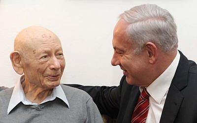 Benzion, left, and Benjamin Netanyahu (photo credit: Avi Ohayon/GPO/Flash90)