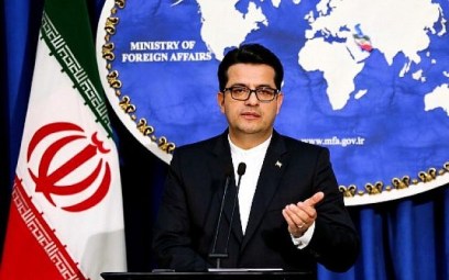 Abbas Mousavi, spokesman for Iran's Foreign Ministry, gives a press conference in the capital Tehran on May 28, 2019. (ATTA KENARE / AFP)