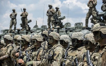 Illustrative -- US soldiers take part in the 'Decisive Strike' military exercise in their camp at the Training Support Center (TSC) Krivolak, near Skopje, on June 17, 2019 (Robert ATANASOVSKI / AFP)