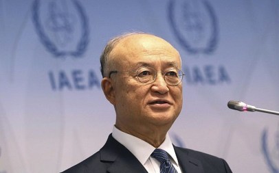 Director General of the International Atomic Energy Agency, IAEA, Yukiya Amano of Japan, addresses the media during a news conference after a meeting of the IAEA board of governors at the International Center in Vienna, Austria, June 4, 2018. (Ronald Zak/AP)