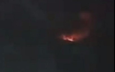 Explosions on the T-4 base in northern Syria reportedly caused by an Israeli airstrike on June 2 2019 (Screencapture/Twitter)