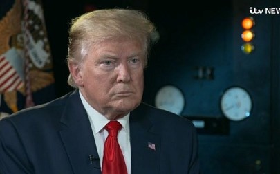 US President Donald Trump in an interview broadcast June 5, 2019, with Britain's ITV channel. (ITV screen capture)