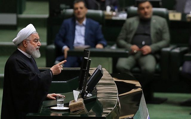 Iran's President Hassan Rouhani (L) addresses parliament in the capital Tehran on September 3, 2019. (ATTA KENARE / AFP) Iran's President Hassan Rouhani (L) addresses parliament in the capital Tehran on September 3, 2019. (ATTA KENARE / AFP)