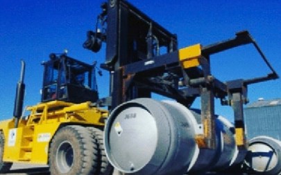 In this photo released on Wednesday, Nov. 6, 2019 by the Atomic Energy Organization of Iran, a lift truck carries a cylinder containing uranium hexafluoride gas for the purpose of injecting the gas into centrifuges in Iran's Fordo nuclear facility. Iran will start injecting uranium gas into over a thousand centrifuges at a fortified nuclear facility built inside a mountain, the country's president announced Tuesday in Tehran's latest step away from its atomic accord with world powers since President Donald Trump withdrew from the deal over a year ago. (Atomic Energy Organization of Iran via AP)