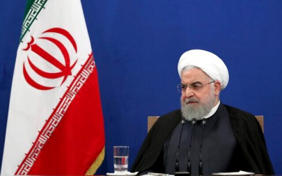 Iran's President Hassan Rouhani gives a press conference in Tehran, Iran, October 14, 2019. (Ebrahim Noroozi/AP)