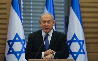 Prime Minister Benjamin Netanyahu speaks during a Likud faction meeting at the Kneeset, the Israeli parliament in Jerusalem on November 20, 2019. (Hadas Parush/Flash90)