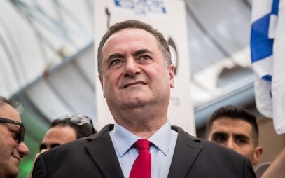 Foreign Minister Israel Katz at a Likud election campaign stop in Jerusalem, September 16, 2019. (Yonatan Sindel/Flash90)