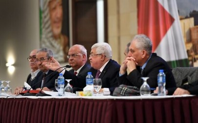 Palestinian Authority President Mahmoud Abbas speaking to Palestinian officials in Ramallah on January 28, 2020. (Credit: Wafa)