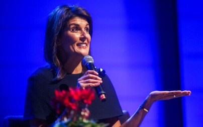Former US Ambassador to the UN Nikki Haley attends an event of the Israeli Center on Addiction, in Tel Aviv on January 27, 2020. (Flash90)