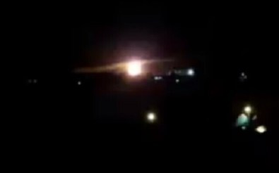 Footage reportedly showing an explosion during an Israeli airstrike in Gaza on January 25, 2020. (screen capture: Twitter) Footage reportedly showing an explosion during an Israeli airstrike in Gaza on January 25, 2020. (screen capture: Twitter)