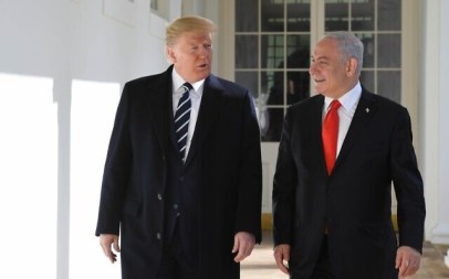 US President Trump hosts Prime Minister Benjamin Netanyahu at the White House, January 27, 2020. (Kobi Gideon/GPO) US President Trump hosts Prime Minister Benjamin Netanyahu at the White House, January 27, 2020. (Kobi Gideon/GPO)