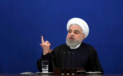 Iran's President Hassan Rouhani gives a press conference in Tehran, Iran, February 16, 2020. (Ebrahim Noroozi/AP) Iran's President Hassan Rouhani gives a press conference in Tehran, Iran, February 16, 2020. (Ebrahim Noroozi/AP)