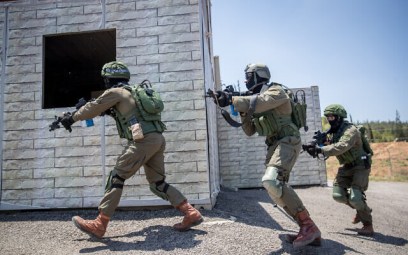 Illustrative. Israeli soldiers from the Lotar counter-terrorism unit take part in a training session in the Adam military base near Modiin on July 22, 2019. (Yonatan Sindel/Flash90)