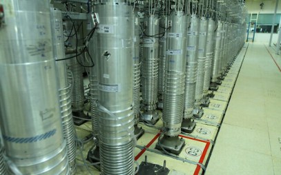Centrifuge machines in the Natanz uranium enrichment facility in central Iran, November 5, 2019. (Atomic Energy Organization of Iran via AP)