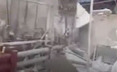 Screen capture from video at the scene of a factory explosion south of Tehran, Iran, July 7, 2020. (Mehr news agency)