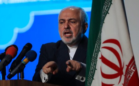 Iran's Foreign Minister Mohammad Javad Zarif addresses a conference in Tehran, Iran, February 23, 2021.  (Vahid Salemi/AP)